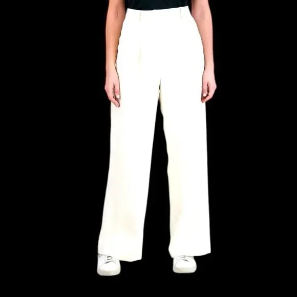 French Connection Women's Wide Leg Trouser Tan Size Medium - Picture 1 of 16